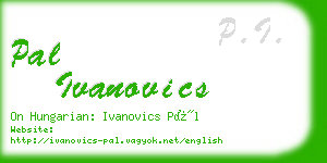 pal ivanovics business card